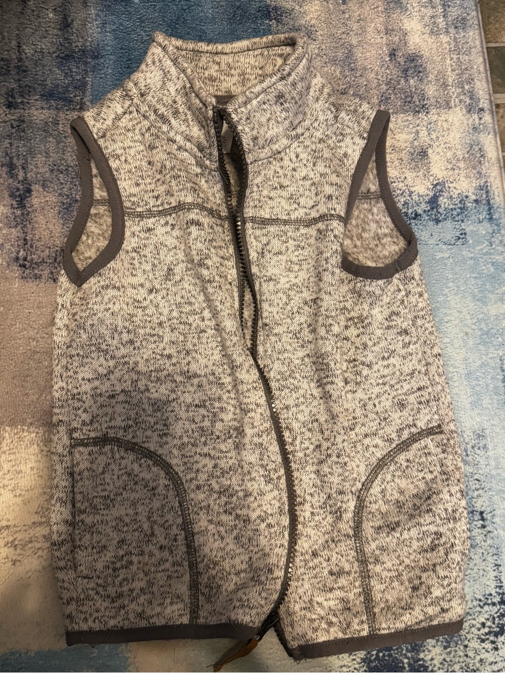 Carter's Gray Marled Knit Zip-Up Vest